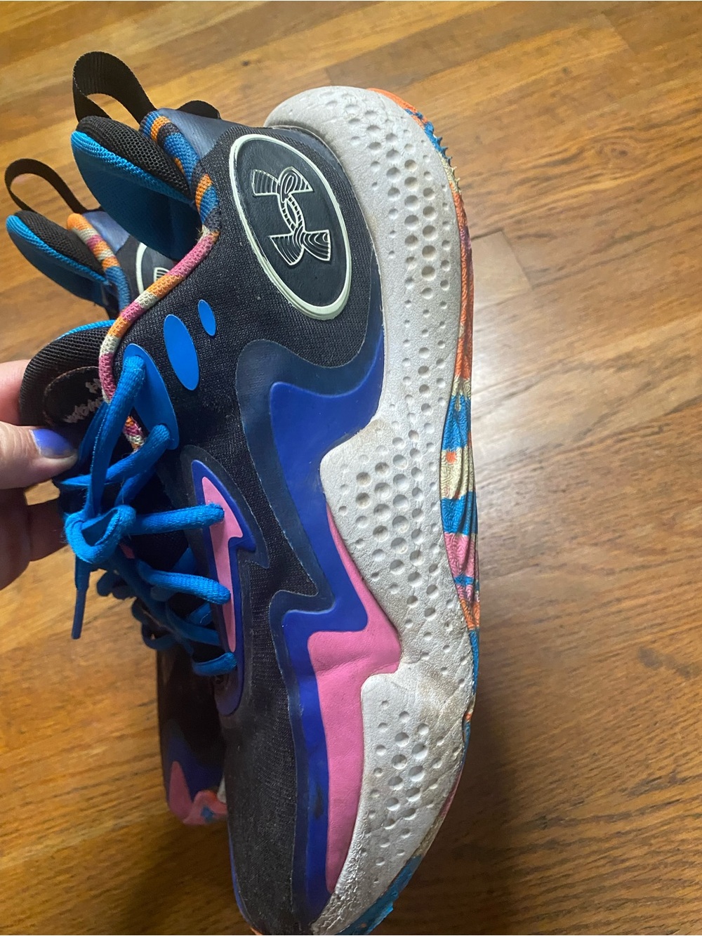 Under Armour Spawn 5 LE Limited Edition Black Pink Basketball Shoes Size 8.5 - Picture 9 of 9